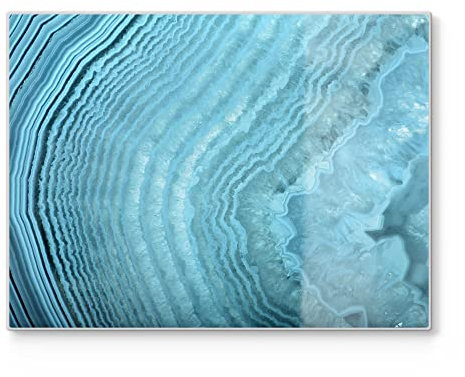 DEQORI Tabla de cortar de cristal, grande 40 x 30 cm, diseño de piedra de ágata, placa de corte para cocina, tabla de desayuno, antibacteriana y antideslizante, placa de cristal y bandeja para servir