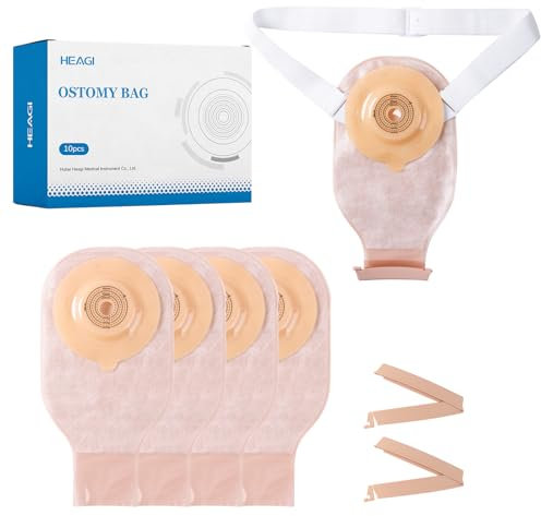 Stomabeutel, 10 Stück Ostomy Supplies, Einteiliger Drainierbarer Ostomiebeutel Mit Verschluss Für Ileostomie Stomapflege, Geeignet Für Stomata Mit Unebener/Eingedrückter/Undichter Haut, Max 45mm