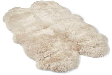 Nordic Sheep Lammfell Teppich 170x110 cm | Lammfell Echt kann auf dem Sofa oder Bett verwendet Werden, ist Gross Atmungsaktiv & Wärmeregulierend | Farbe: Beige
