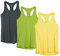 icyzone Ensemble de 3 débardeurs de sport pour femme, avec dos nageur, haut fonctionnel pour le yoga, la course à pied et le fitness, 3XL