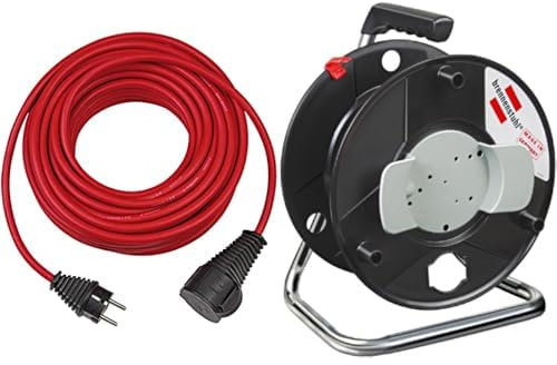 Brennenstuhl Baustellen-Verlängerungskabel & Garant Aufbewahrungstrommel leer (aus Spezialkunststoff, Made in Germany) schwarz