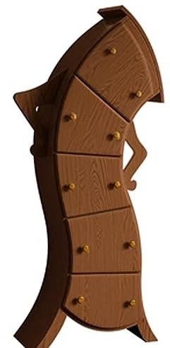 WENTOR Rectangular Special-Shaped Slant Head Bedside Table S-Shaped Commode Robot Fork Waist Bedside Table Solid Wood Bedside Table Storage Cabinet Slim Nightstand