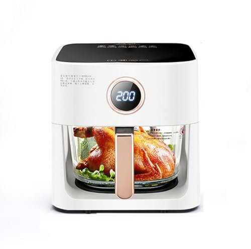 La Freidora Tiene Una Gran Capacidad De 6 Litros Y Un Diseño Visual De Olla De Vidrio For Freír De Manera Saludable Sin Aceite Ni Humo.