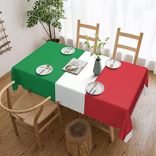 Rechteckige Tischdecke mit italienischer Flagge, waschbare Tischdecke, bedruckte Stoff-Tischdecke für Esstisch, Buffet, Partys, Bauernhaus, Küche, 137 x 183 cm