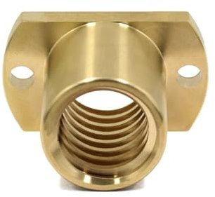 ELLANA T-Typ Leitspindel-Flanschmutter, Messing, Gewindedurchmesser: 10-40 mm, Gewindesteigung: 2-8 mm, Trapezgewinde, Rechts-Links-Gewinde, Schraube trapezförmig