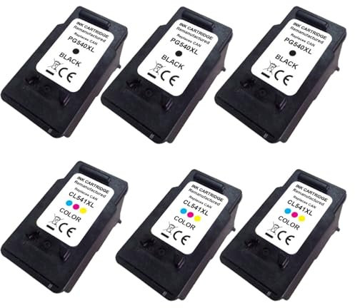 HAUPTSTADT TONER 540XL 541XL Patronen Kompatibel für Canon Druckerpatronen 3X 540 3X 541 XL Multipack PG-540 CL-541 für Canon Pixma TS5150 TS5151 MG3650S MG3650 MG3150 MG3250 MG3550 MG3600 MG4250