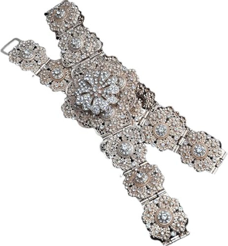 Yeuyyben Ceinture à bijoux rétro en métal pour hommes et femmes, rose gold, 105CM