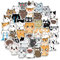 Amaxiu Niedliches Cartoon Katzen Aufkleber Set, 50 Stück lustige Kawaii Tier Ästhetik Aufkleber, wasserfest, selbstklebende Vinyl Aufkleber für Scrapbooking, Planer, Tagebücher (B)