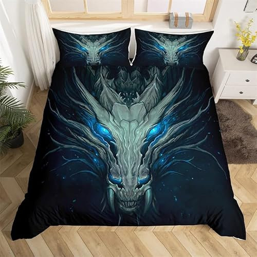 CTQTZ Tiere Bettwäsche-Set für Kinder 135x200 Drachen Kinder bettwäsche Bettbezug und Kissenbezug 80x80cm Drachen Bettbezug