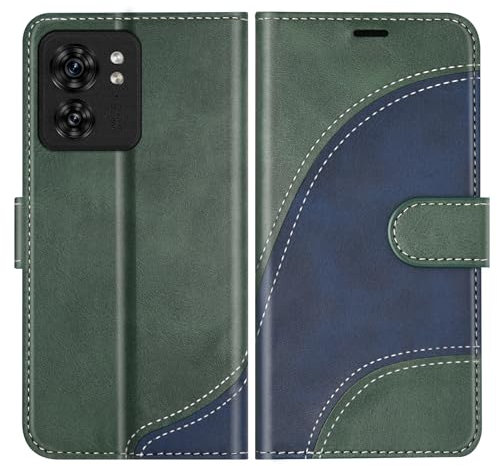 BoxTii Coque pour Motorola Edge 40, Housse en Cuir PU Pochette de Portefeuille, Magnétique Étui de Protection Housse Coque pour Motorola Edge 40, Vert