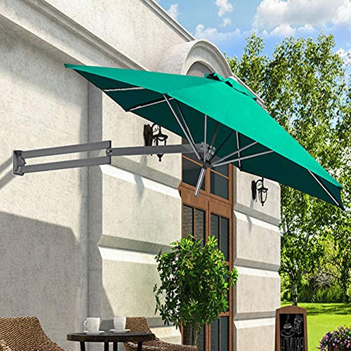 KGDJBGSE Parasol de jardin, parasol mural de 7,5 pieds, parasol mural extérieur avec mât réglable et grille d'aération, idéal pour le jardin, le balcon, la cour, rouge