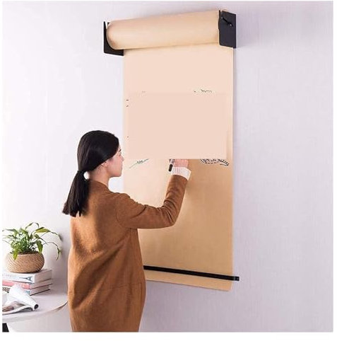 Distributeur de Papier brouillon pour Peinture Fille garçon, Support de Rouleau de Papier Kraft de 67 cm de Large pour Enfants, Art Mural/Dessin d'enfant, avec Ensemble de Suspension Murale (Couleur