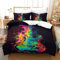 NNAWFJXG Guitar Duvet Cover Microfiber Bedding Set, 3D Print Flame Quilt Cover&Pillowcase With Zipper Closure, Cover for Men Woman Kids Comforter Cover 3 Pieces Set Single（140x200cm）