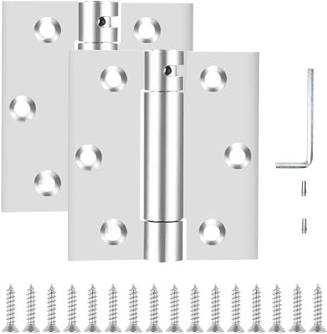 Self Closing Door Hinge, 3 inches,Auto Closing Spring Hinge with Adjustable Tension, Thickened 304 Stainless Steel Heavy Duty Door Hinges 3 inches,with Mounting Screwdriver Hardware,2 Pack
