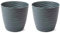 AC - Pack de 2 Macetas Redondas con Plato - Diseño Wind (Ø 27 cm) - Fabricado en plástico - Ideal para jardín Exterior, terraza o balcón - Color Antracita
