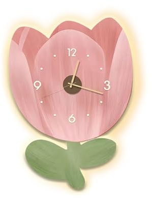 Ergocar Wanduhr, Kunstdekorative Led-Wanduhr, Moderne Blumen-Hängeuhr, Geeignet Für Wohnzimmer, Schlafzimmer, Arbeitszimmer, Büro