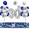 XIEXIESHER 30. Geburtstag Deko, Blau Silber: 29-teiliges Set mit Luftballons, Banner, Kronenballon und mehr für epische 30. Geburtstagspartys für Kinder und Erwachsene