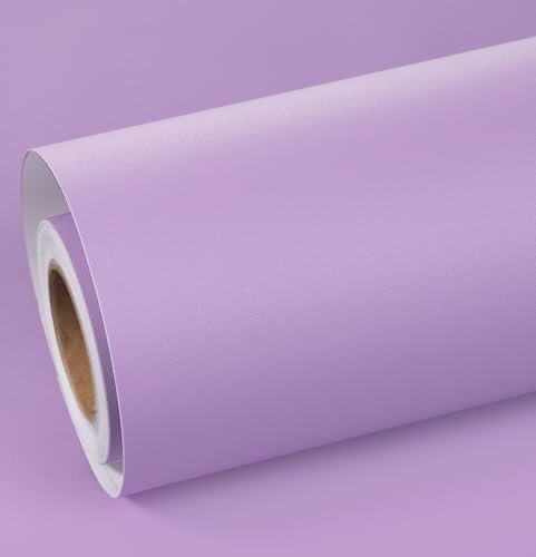 ReWallpaper Carta Da Parati Adesiva Lilla Pellicola Adesiva per Mobili Bambini Carta Adesiva per Pareti Camera Da Letto Bagno Lavabile 40cm×7m Rotolo Vinile Adesivo Viola Opaco per Mobili Porte