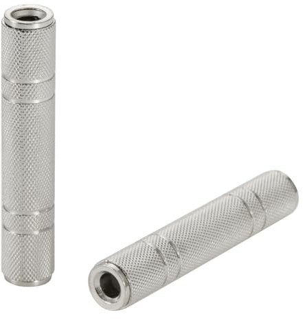 Greluma 2 pcs 6,35mm TRS/TS Buchse auf Buchse Kupplung,1/4 Zoll TRS Stereo und TS Mono Klinkenadapter Verbinder,6,35mm Verlängerung Gender Changer Konverter für Verstärker Lautsprecher Gitarrensound