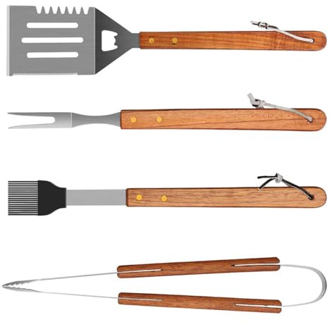 Ensemble d'ustensiles de Gril pour Gril extérieur, Ensemble d'outils de Barbecue,Outils de Barbecue Suspendus - Kit d'accessoires pour Barbecue, Ensemble d'outils de Barbecue en Acier Inoxydable pour