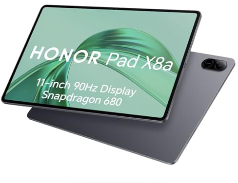 HONOR Pad X8A 4GB 64GB, Espandibile fino a 1TB, WIFI Tablet, 11 Pollici 90Hz Display, Snapdragon 680, 4 Altoparlanti, 8300mAh Batteria, Corpo in Metallo, Android 14, Google Service, Grigio