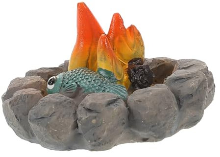 HONITANO Mikrolandschaftsfeuer Mini-Kamin Lagerfeuer Partydekorationen Zum Thema Camping Künstliches Lagerfeuer Tragbares Lagerfeuer Mini-feuerstelle Für Den Tisch Harz