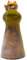 Keramik Zaunstecker, Zaunhocker, Zaunfigur, Gartenfigur, Gartendeko, Dekofigur Zaun, Figur für Gartenzaun als Froschkönig Zaunhocker Froschkönig aus Steingut in grün, L/B/H 8 x 8 x 18 cm.