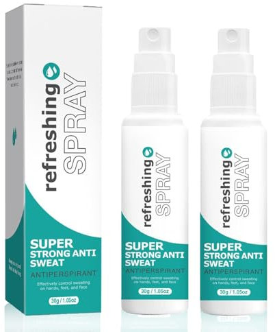 2er Antitranspirant Deo Spray, Anti Schweiß Deo bei Hyperhidrose mit Langzeitschutz, Schwitzen am Kopf, schwitzige Hände I Anti transpirant für Männer & Frauen