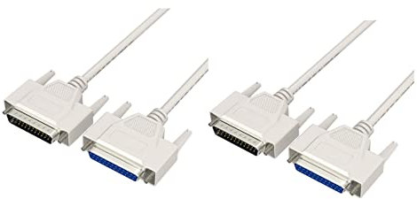 Lioggyet 2 x Drucker-Parallelkabel DB25 auf 25 Kabel DB25 M-F Computerkabel 1,5 m Verlängerungskabel für Drucker 25