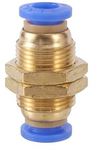 SHIOFRCN 1 pc raccords pneumatiques PM connecteur Union de cloison Droite 4/6/8/10/12mm OD Tuyau Plastique Push in gaz connecteur Rapide raccord d'air plomberie(6mm)