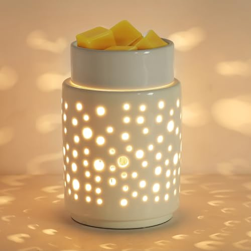 Wax Burner Ceramic Electric Wax Melt Warmer for Scented Fragrance Wax Cubes Tarts Home Office Yoga Spa Aromatheray Gifts Decor