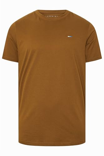 BadRhino Big & Tall Core Essential Everyday Tee Crew Neck Short Sleeve T-Shirt Top - Men's Longer Length 100% Cotton - M to 8XL