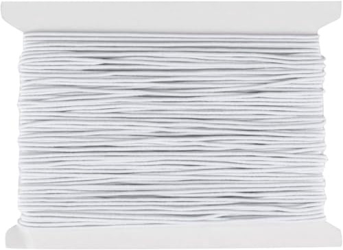 JUGUTA 1Pcs Filo Per Braccialetti 1Mm X 20M, Filo Elastico Per Braccialetti Resistente, Rotondo Cordoncino Per Collane Gioielli Fai Da Te Perline Artigianato Decorazioni, Bianco