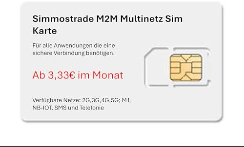 M2M IoT SIM Karte – Multi‑Netz für die Landwirtschaft, Vermessungstechnik, Sensorik, GPS Anwendungen, Wildkameras, Robotik, Alarmanlagen, Logistik, RTK Korrekturdaten, Stromzähler, IOT Router