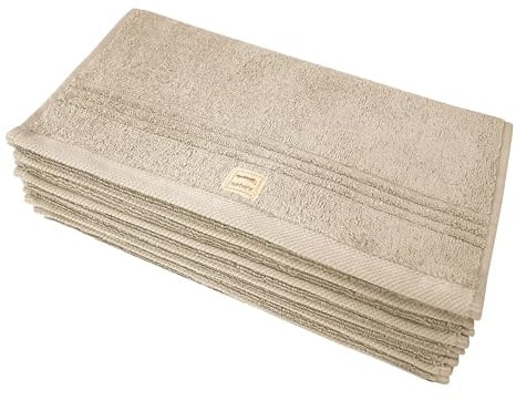 Dyckhoff Gästetücher Nature, 6er Set, GOTS Bio-Baumwolle, 30x50cm, Stein | 100% Bio-Baumwolle, 500 g/m², GOTS-zertifiziert, nachhaltig, weich und saugfähig