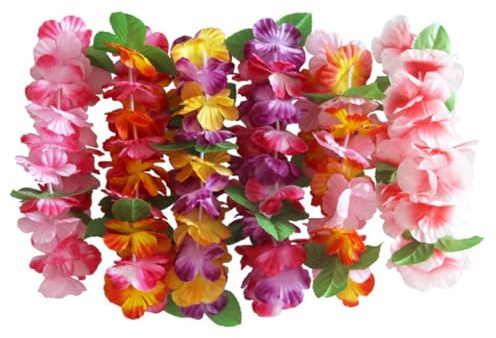 Abaodam 6 Stück Hawaiiblumen Haarreifen und Armbänder aus Polyester Lebensecht und Komfortabel für Party und Hochzeit Vielseitiges Strandzubehör für Mädchen