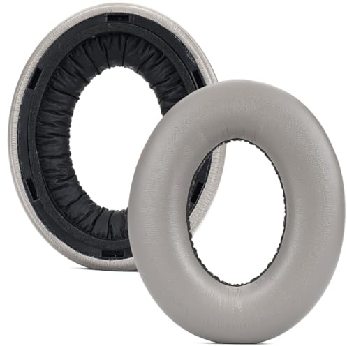 INF 2er-Set graue Protein-Leder Ohrpolster kompatibel mit Sennheiser HDB 630 — Memory-Schaum Ersatzkissen