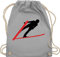 Turnbeutel Rucksack - Snowboard, Ski und mehr - Skispringer Skispringen - Unisize - Hellgrau - wintersport skifahren skifahrer beutel springen baumwollrucksack gymsack bag turnsack turnsackerl