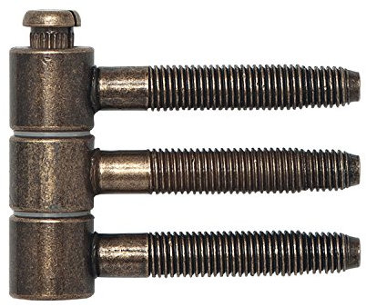 Steckband 3-tlg. f. gefälzte Holztüren, ø 16 mm, Höhe 46,7 mm, Stahl bronze pat.