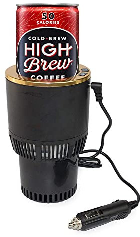 Premium 2-in-1 Car Cup Warmer Cooler Smart Car Cup Mug Holder Holiday Seasonal Present | Perfect Car Tumbler Holder for Commuter/Traveler/Road Tripper/Recreation (Black and Gold)