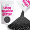 Hemway Ultra Sparkle Glitter - Black | Ultrafine Metallic Flakes for Resin & Epoxy Crafts | Supplies for Tumblers, Festival, Hair, Face, Body, Eye & Nail Art Decoration | 100 g