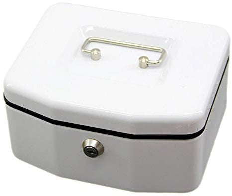 WESCO Geldkassette Geldkasse Geldbox Münzkassette 8 Münzfächer Stahlblech, Farbe Größe:Weiß 100x165x200mm