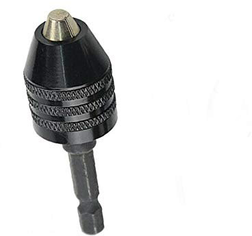Supertool Schnellspannbohrfutter, 0,6 - 8 mm Bohrfutter-Adapter, 6,3 mm Sechskant-Schaft, Multi-Schnellwechsel-Bohrfutter für elektrische Schleifer, 1 Stück (schwarz)