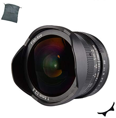 7artisans 7.5mm F2.8 Manual Focus Lens Wide Angle Fisheye Fixed for Sony Emount APS-C Mirrorless Cameras