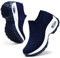 HKR Womens Trainers Ladies Walking Shoes Comfy Tennis Shoes Lightweight Road Running Shoes Air Cushion Sport Gym Outdoor Sneakers, Dark Blue, 5 UK