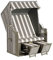 SunnySmart Sunny SMART Rustikal 30 Z Strandkorb, Pinienholz/Geflecht, grau/Onix 1214, inkl. klappbarem Seitentisch und Auflagen, verstellbar