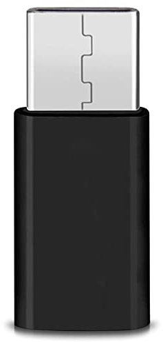 NAUC Adattatore micro USB a USB C tipo C maschio converte USB 2.0 tipo B a USB 3.1 tipo C, colori: nero, quantità: 2 pezzi
