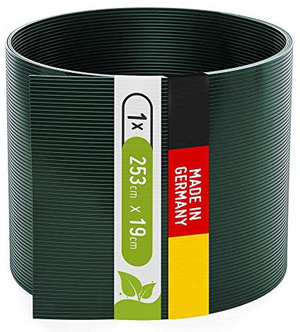 TerraUno - Polypropylen Sichtschutzstreifen für Doppelstabmatten - 1 Stück für Gartenzaun I 253cmx19cm I Moosgrün (RAL6005) I Made in Germany I Sichtschutz aus Polypropylen für Deinen Gartenzaun