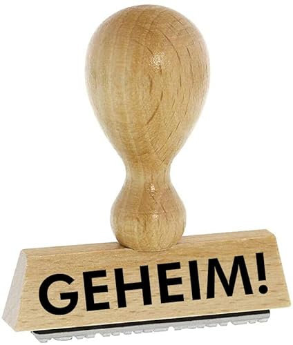 Lagerstempel – GEHEIM von Kaufhaus2010 Buchenholzstempel – Lagertextstempel zur Kennzeichnung von Rechnungen und anderen Dokumenten 4 cm lang