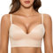DOBREVA BH Damen ohne Bügel Push Up T Shirt BHS Gepolstert Bustier Soft Nahtloser Beige 85C